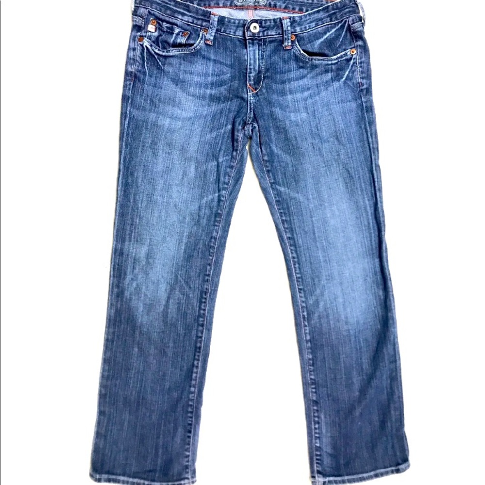 { Big Star } Rikki Low Rise Cropped Stretch Jeans Denim Women's Size 28 Made USA
